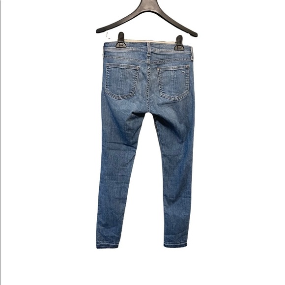 Rag & Bone Dale Medium Wash Raw Edge Release Hem Ankle Skinny Jeans - Picture 6 of 9